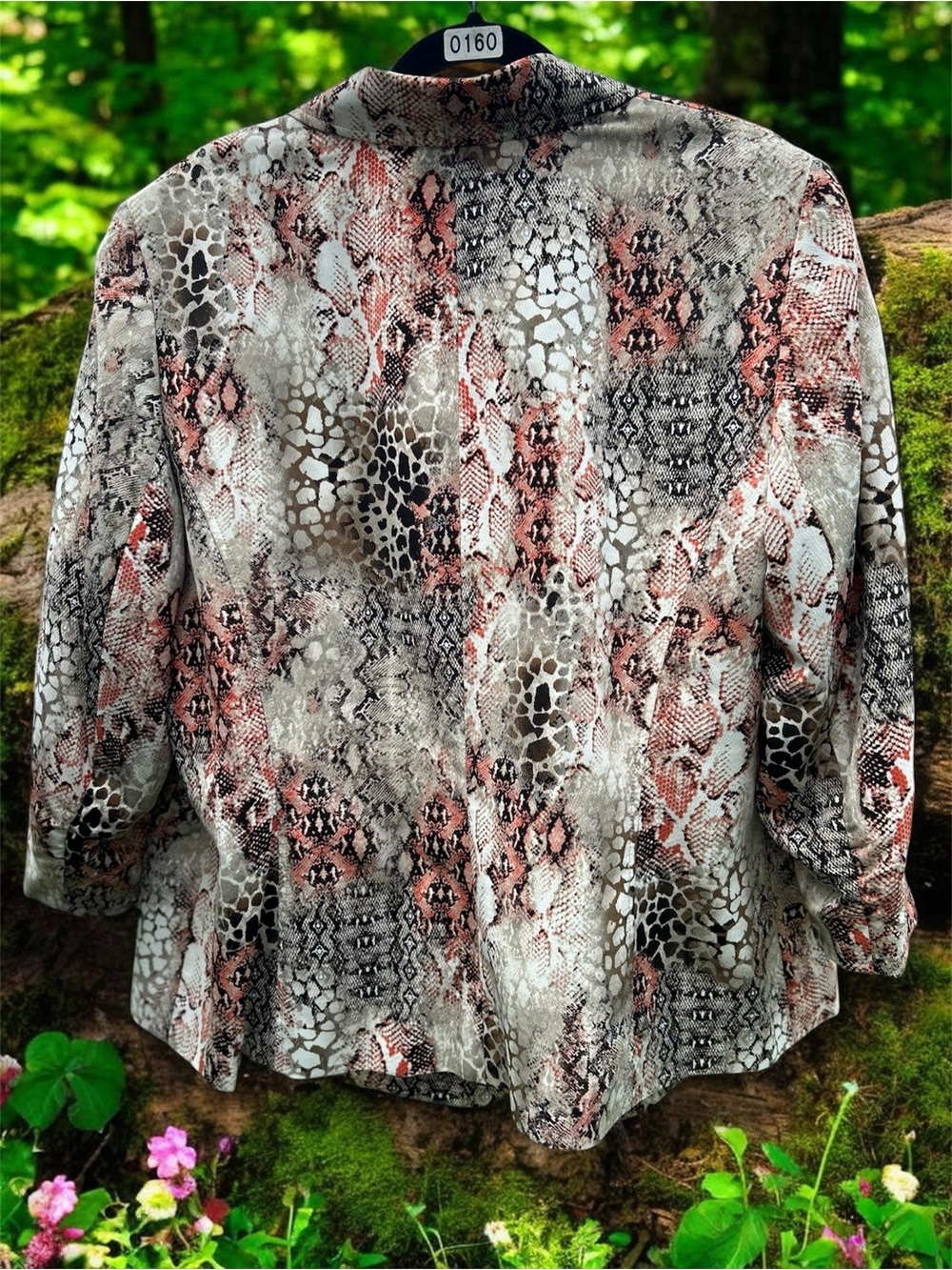 Kasper Pink and Beige Snake-Print Blazer - Picture 6 of 6